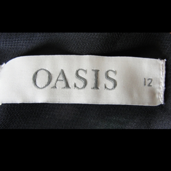 Oasis black flora summer tea dress tie knot front - Picture 5 of 5